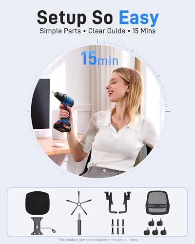 Ergonomic Mesh Office Chair with Flip-Up Arms — Desk Chairs, amseatec