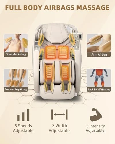 Full Body Zero Gravity Massage Chair with Body Scan, 4D Shiatsu, Heated, AI Voice Control, Bluetooth Speaker, RelaxRelife