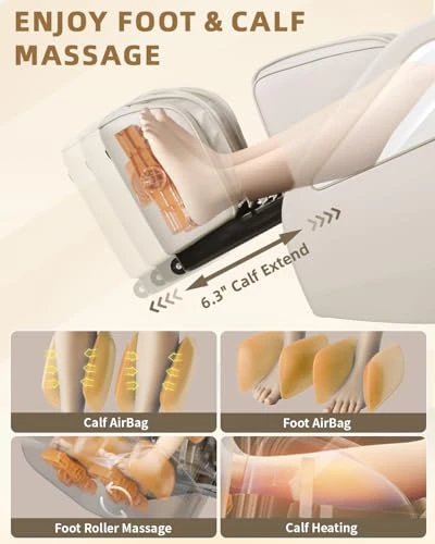Full Body Zero Gravity Massage Chair with Body Scan, 4D Shiatsu, Heated, AI Voice Control, Bluetooth Speaker, RelaxRelife