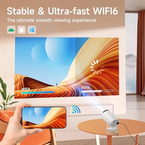 Mini Projector with WiFi 6 and Smart TV OS — Smart Projector, SCUARI