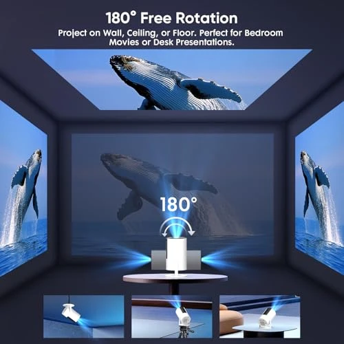 Portable Projector with WiFi 6 and Bluetooth 5.2 — Smart Projector, YINCODI