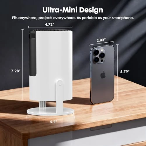 Portable Projector with WiFi 6 and Bluetooth 5.2 — Smart Projector, YINCODI