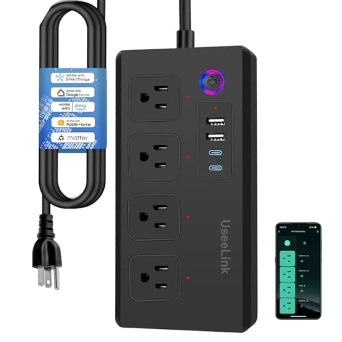 Smart Power Strip with 5ft Extension Cord, UseeLink