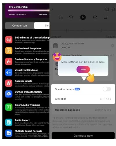 Voice Recorder with AI Transcription and Summarization — Translator Device, THTE