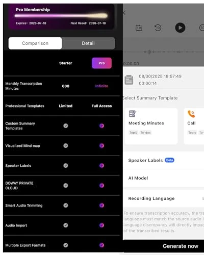 Voice Recorder with AI Transcription and Summarization — Translator Device, THTE