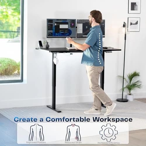 Electric Standing Desk with Memory Height Adjustment — Standing Desk, VIVO