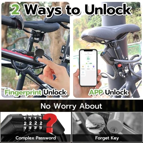 Fingerprint Bike Lock Cable — Smart Lock, Eseesmart