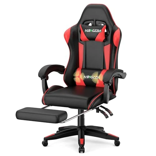 Gaming Chair with Footrest and Massage Lumbar Support — Ergonomic Chair, Bigzzia