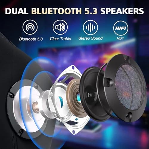 Gaming Chair with Speakers and Massage — Ergonomic Chair, HOFFREE