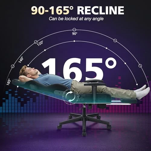 Gaming Chair with Speakers and Massage — Ergonomic Chair, HOFFREE