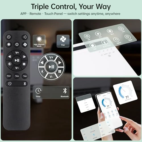 Smart Electric Space Heater with Bluetooth Speaker and RGB Light — Heating System, VallisCo