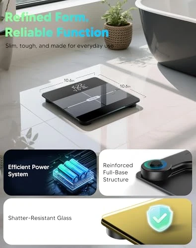 Smart Scale with BMI, Body Fat, Muscle Mass, Large LED Display, App Sync — Smart Scale, Arboleaf