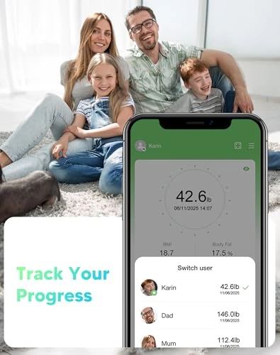 Smart Scale with BMI, Body Fat, Muscle Mass, Large LED Display, App Sync — Smart Scale, Arboleaf