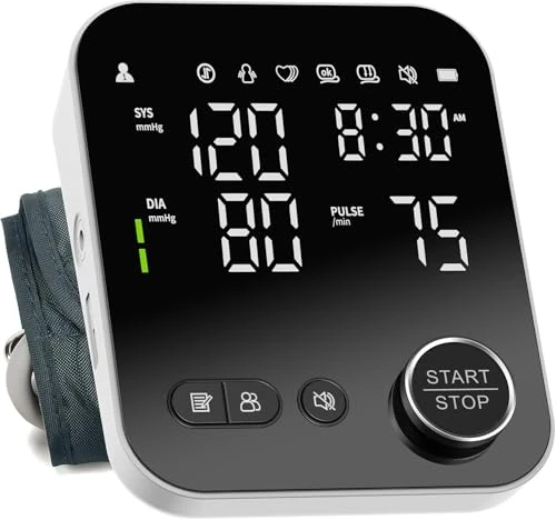 Upper Arm Blood Pressure Monitor with Adjustable Cuff, LED Display, and Voice Feature — Blood Pressure Monitor, NOUYAN
