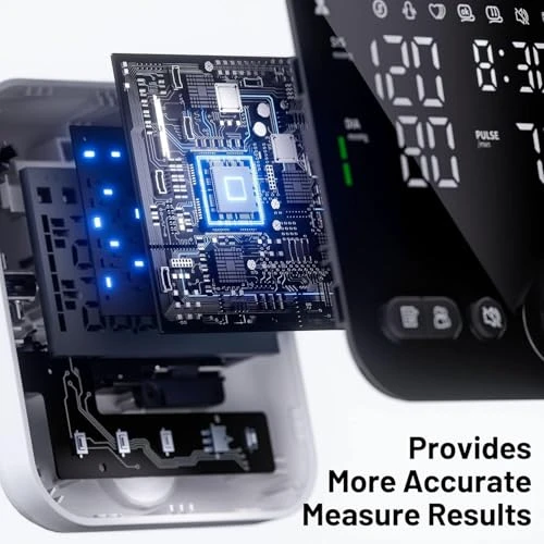 Upper Arm Blood Pressure Monitor with Adjustable Cuff, LED Display, and Voice Feature — Blood Pressure Monitor, NOUYAN