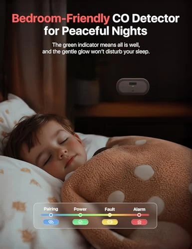 Wi-Fi Plug-in Carbon Monoxide Detector with AAA Battery Backup — Radon Detector, X-Sense