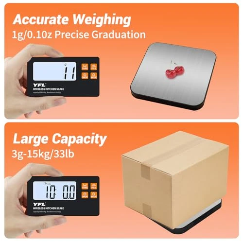 Wireless Kitchen Scale with Detachable Remote Display — Kitchen Gadgets, YFL