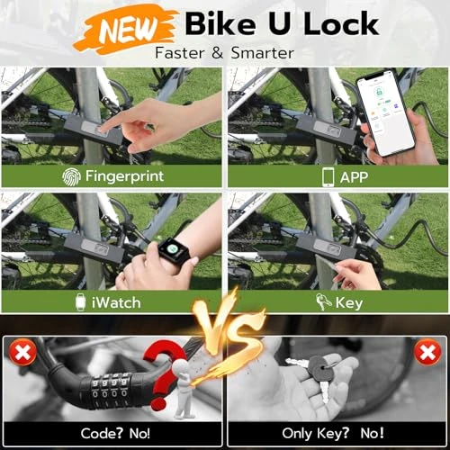 Bike U Lock with Fingerprint, Dhiedas