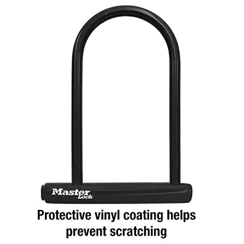 Black Bike Lock with Key, Standard Size U-Lock, Master Lock
