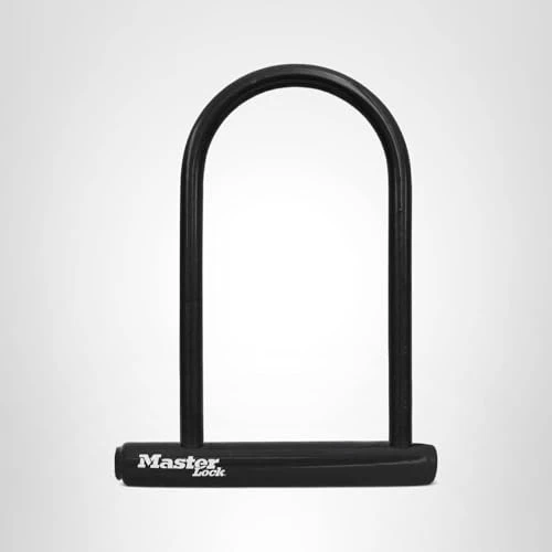 Black Bike Lock with Key, Standard Size U-Lock, Master Lock