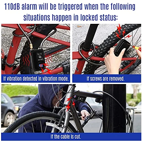 Bluetooth Bike Lock with Alarm, NUNET