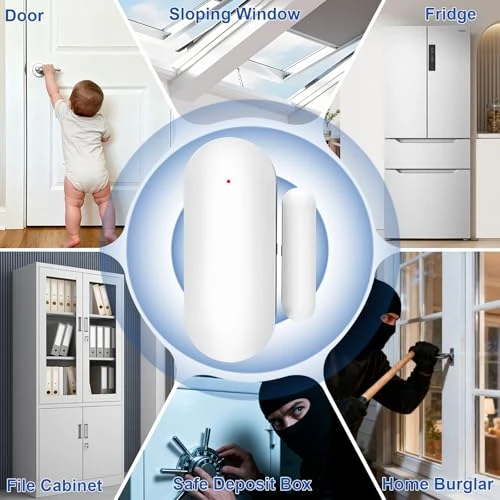 Magnetic Door Sensor Alarm with App Alerts, WARROXIDE