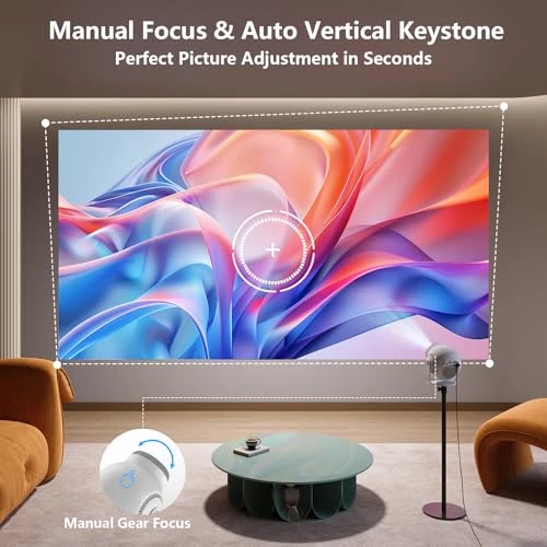 Smart Mini Projector with Android 14 OS, 1080P/4K/8K Video Decoding, WiFi 6 & Bluetooth 5.4, 270° Rotatable Stand, Auto... — Smart Projector, Trunera