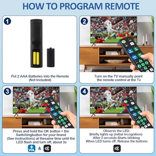 Universal Big Button TV Remote Replacement, Gvirtue