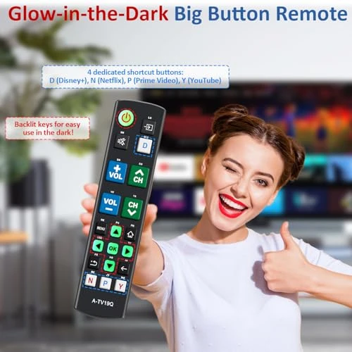 Universal Big Button TV Remote Replacement, Gvirtue