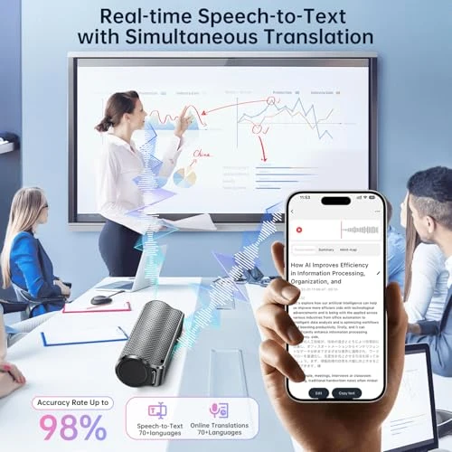 Voice Recorder with Real-Time Transcription and Translation — Translator Device, Zotduo