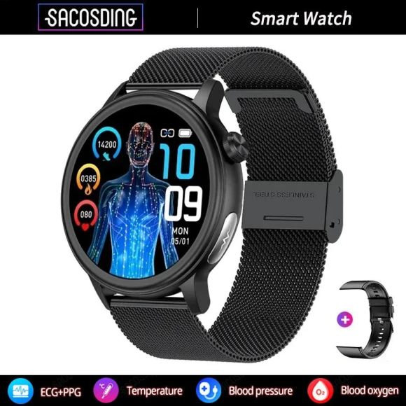 Smart Watch with ECG, Blood Pressure, and Body Temperature Monitoring — Smart Watch, SACOSDING