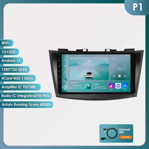 9-inch Android Car Stereo with 4G and Wi-Fi — Car Infotainment System, Hizpo