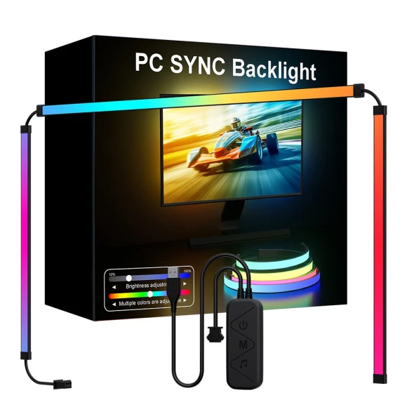 RGB LED Light Bar Screen Sync & Music Sync Computer Monitor Ambient Backlight — LED Strip Lights, Elfeland
