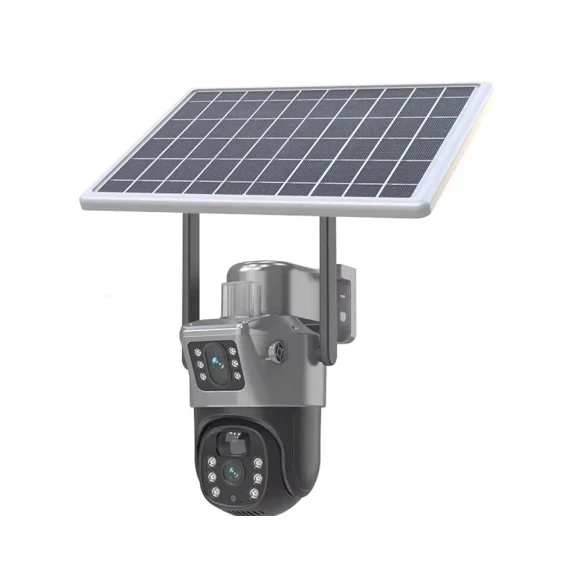 Dual Lens Outdoor Security Camera with Solar Panel — Security Camera