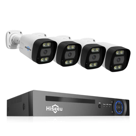PoE Security CCTV Camera System Set with Colorful Night Vision — Security Camera, Hiseeu