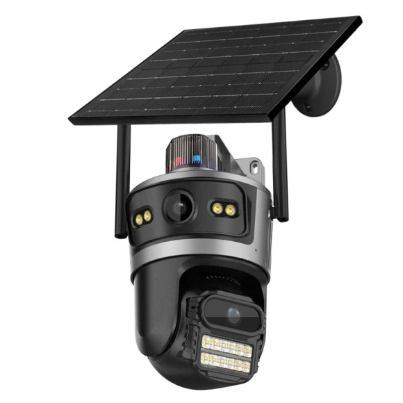 Solar Dual Lens Security Camera with 24/7 Recording — Security Camera, ICSEE