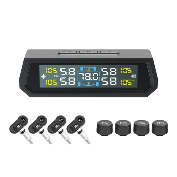 Solar Tire Pressure Monitoring System with In-Car Ambient Temperature Detection — TPMS