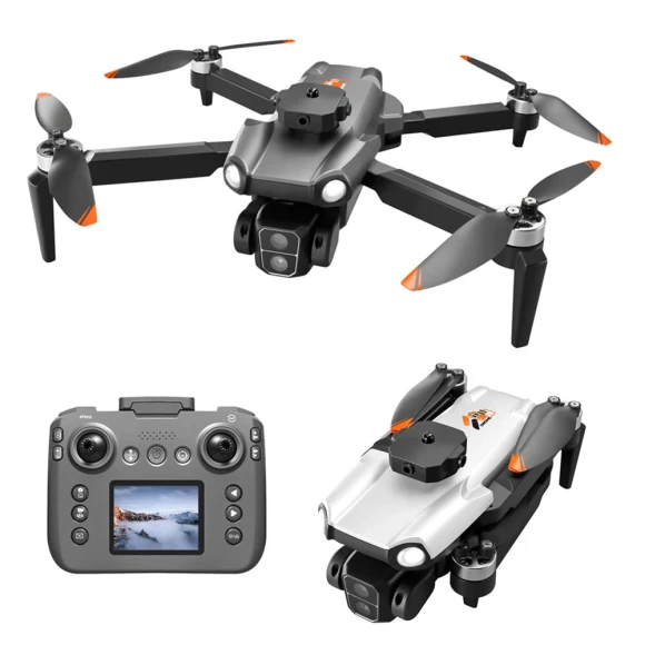 WiFi FPV Drone with LCD Screen Controller, HD Dual Camera, Servo Gimbal, 360° Obstacle Avoidance, Brushless, Foldable — Drone, YLR C