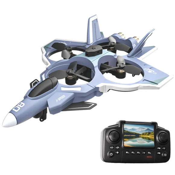 WiFi FPV EVA Fighter with LCD Screen Controller HD Camera 360° Obstacle Avoidance Brushless Turbofans Motors — Drone, JJRC