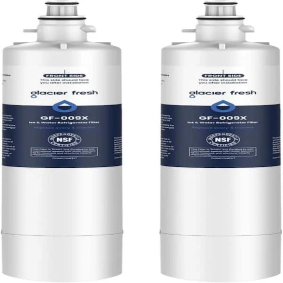 Replacement Refrigerator Water Filter with CHIP, 2 Pack, GLACIER FRESH