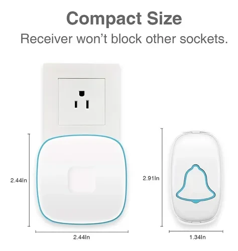 Wireless Doorbell with 38 Melodies and LED Flash, Waterproof, 1000-Foot Range, BO YING