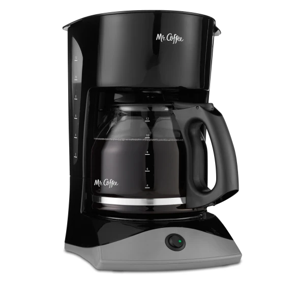 12-Cup Black Coffee Maker with Auto Pause and Glass Carafe — Coffee Maker, Mr. Coffee