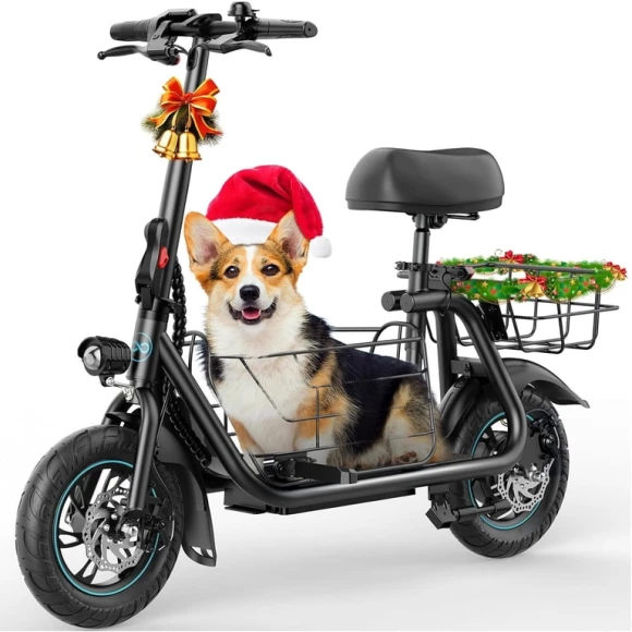 Electric Scooter with Large Middle Basket, 550W Motor, Foldable Design — Electric Scooter, Gyroor