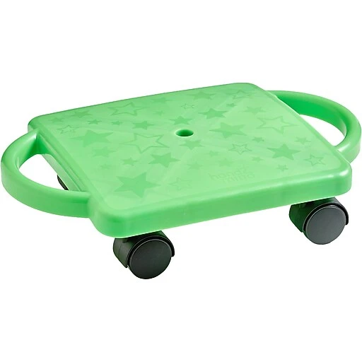 Green Indoor Scooter Board with Handles for Kids, hand2mind