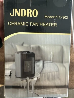 Portable Electric Space Heater with Thermostat - 1500W/750W Quiet Ceramic Mini Heater Fan, JNDRO