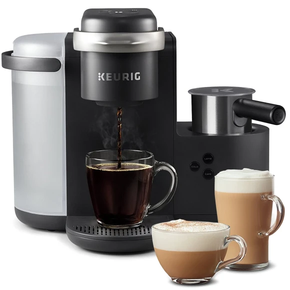 Single Serve Coffee, Latte and Cappuccino Maker with Milk Frother — Coffee Maker, Keurig