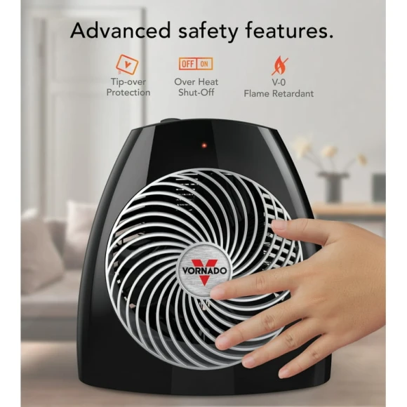 Space Heater with Adjustable Thermostat and Safety Features, Vornado