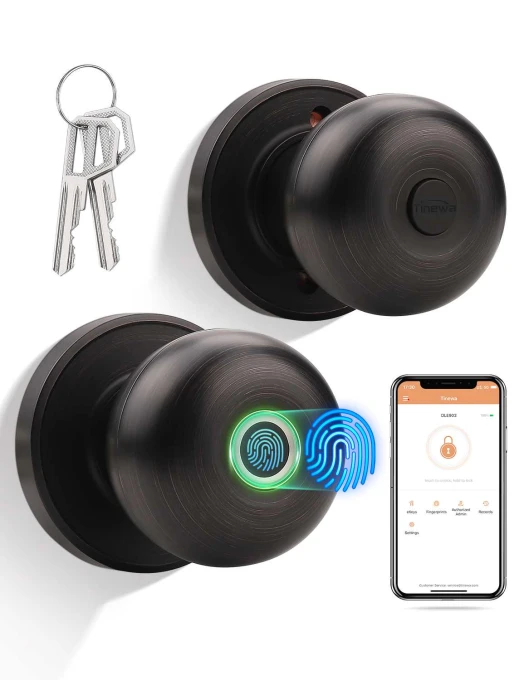 Fingerprint Smart Lock Biometric Door Knob — Smart Lock, Tinewa