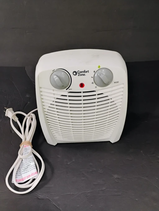 Indoor Space Heater with Adjustable Thermostat, Fan Forced, Electric, Overheat Protection, Comfort Zone