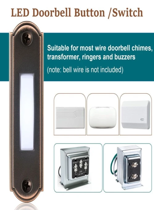 Lighted Doorbell Button Wired, Dreyoo
